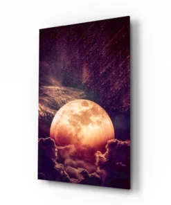 Volle maan Glasschilderij