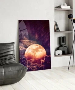 Volle maan Glasschilderij