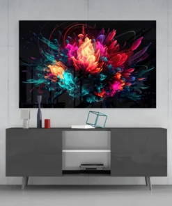 Abstract Kleuren Glasschilderij - Afbeelding 6