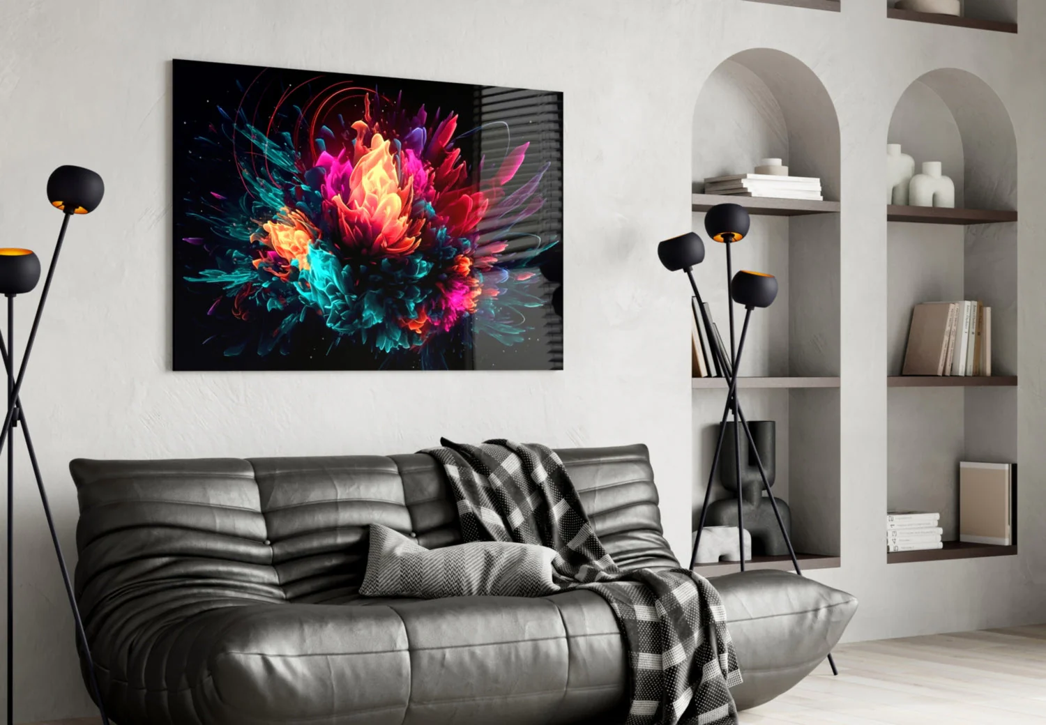 Abstract Kleuren Glasschilderij - Afbeelding 4