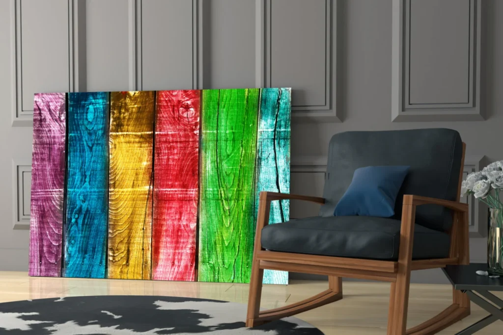 Abstracte Kleuren Glasschilderij