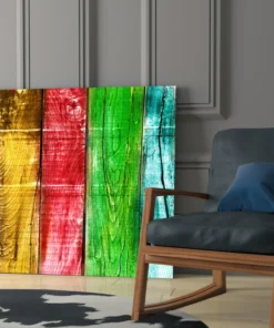 Abstracte Kleuren Glasschilderij