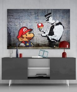 Glasschilderij Graffiti Super Mario