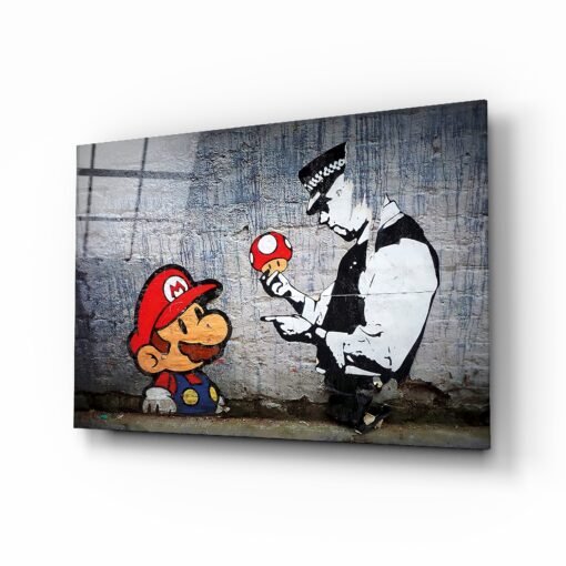 Graffiti Glasschilderij Super Mario