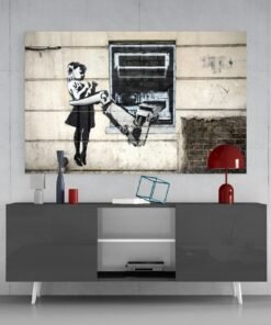 Glasschilderij Graffiti kunst Geldautomaat