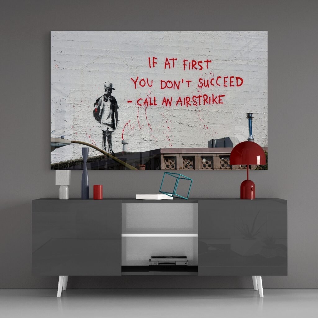 Glasschilderij Graffiti Tekst