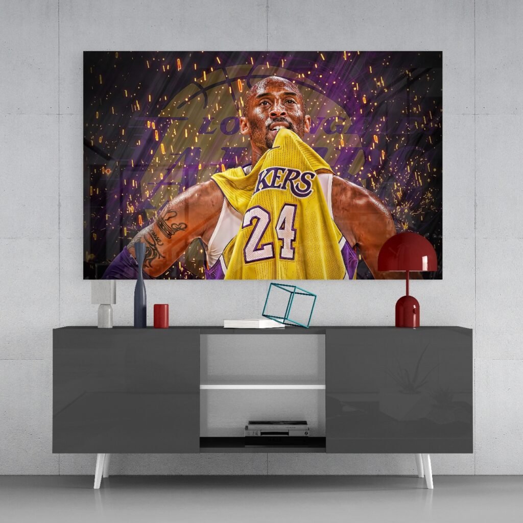 Glasschilderij Kobe Bryant