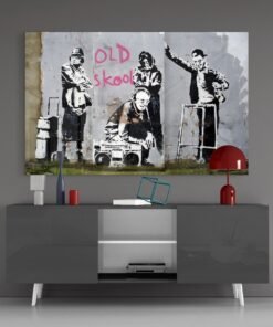 Glasschilderij Graffiti Oude school - Afbeelding 4