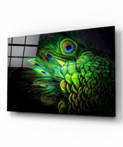 Glasschilderij Pauw veren Groen