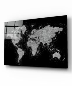 Wereldkaart | Grijs | Glasschilderij