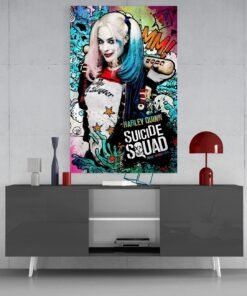 Harley Quinn Graffiti Glasschilderij - Afbeelding 4