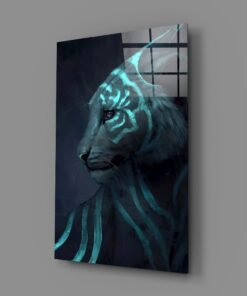Neon Tijger Glasschilderij - Afbeelding 3