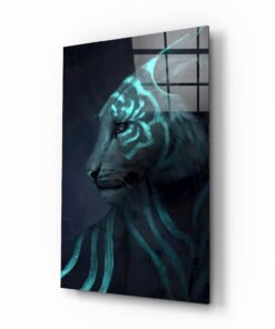 Dieren | Neon Tijger | Glasschilderij