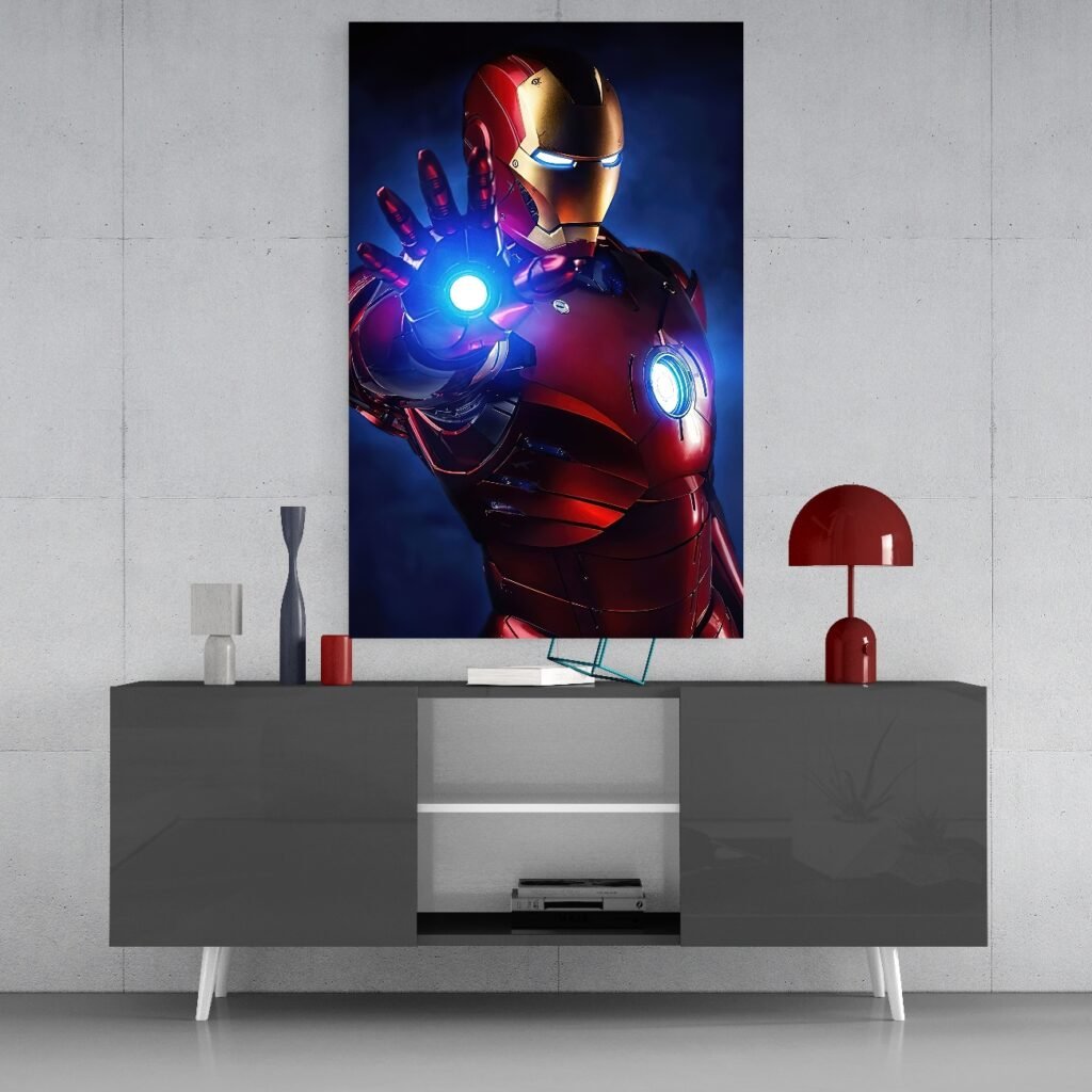 Iron Man Poster Glasschilderij