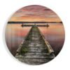 Oude houten pier Glasschilderij