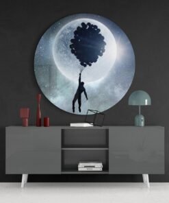 Volle Maan Glasschilderij