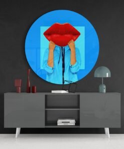 Rode Lippen Glasschilderij