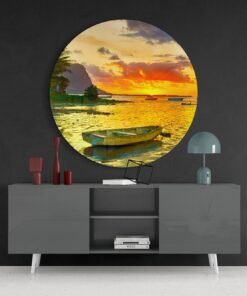 Zonsondergang Glasschilderij