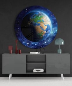 Wereldbol Glasschilderij