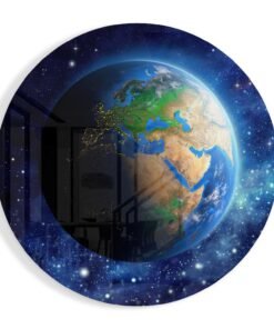Wereldbol Glasschilderij