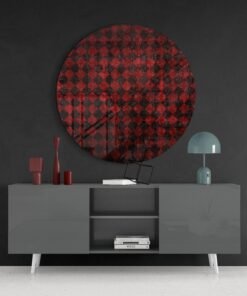 Mozaïek Rood Zwart Glasschilderij - Afbeelding 4