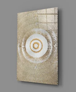 Glasschilderij Abstract Wit Goud