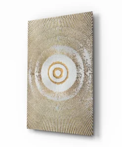 Glasschilderij Abstract Wit Goud