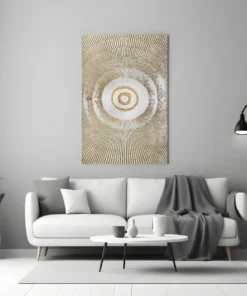 Glasschilderij Abstract Wit Goud