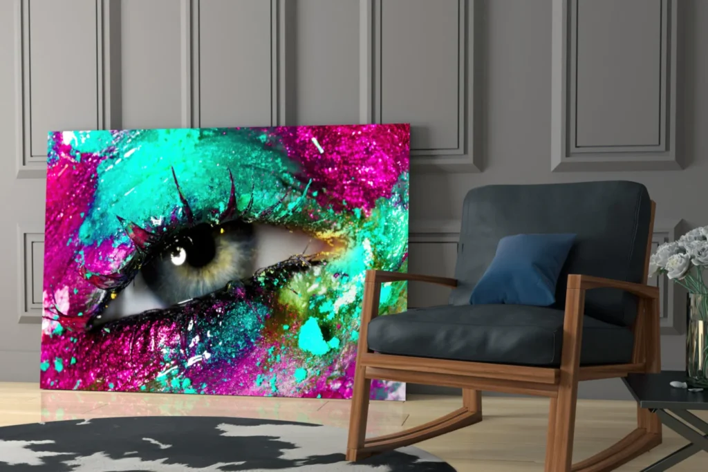 Pupil van het oog Glasschilderij
