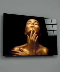 Gouden Vrouw Portret Glasschilderij