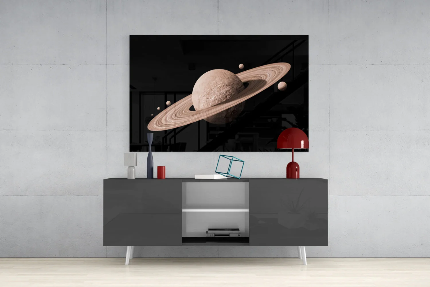 Ruimte Planeten Glasschilderij