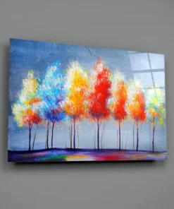 Abstracte Bomen Glasschilderij