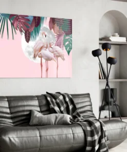 Flamingo's Glasschilderij