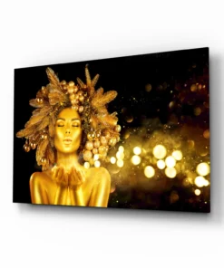 Gouden Vrouw Glasschilderij