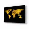 Glasschilderij Wereldkaart Goud