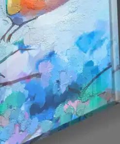 Glasschilderij Gele vogels