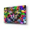 Glasschilderij Kleurrijke kat gezicht