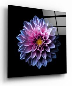 Modern Glasschilderij met Paarse Bloem