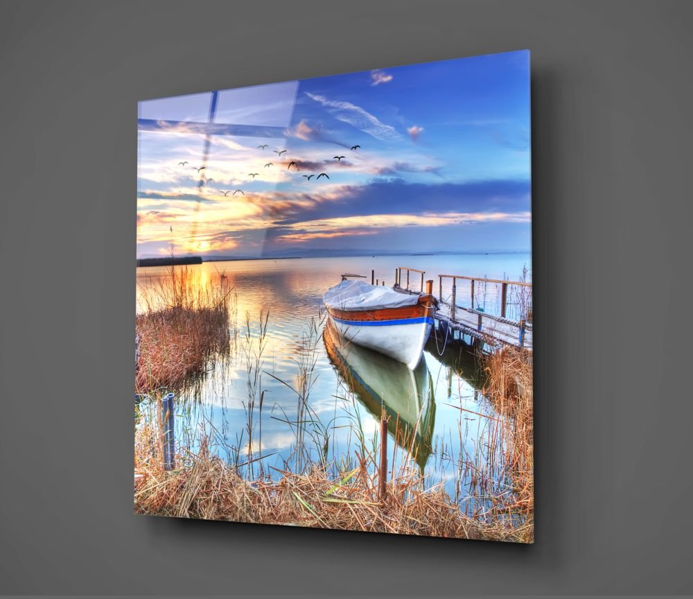 Landschap Vierkant Glasschilderij - Afbeelding 3