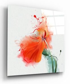 Glasschilderij Aquarel Bloem 