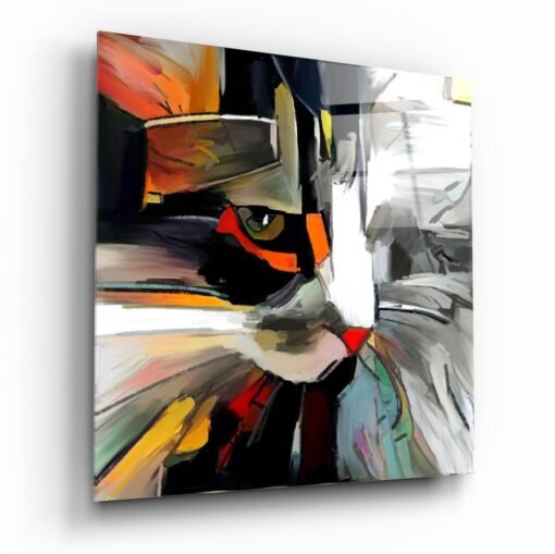 Abstracte Kat Glasschilderij