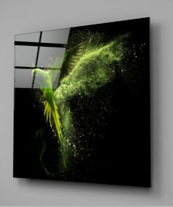 Groene Papegaaien Glasschilderij - Afbeelding 3