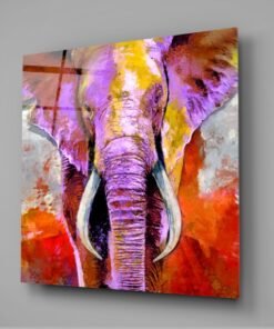 Glasschilderij Olifant Kleurrijk - Afbeelding 3