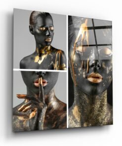 Vrouw Met Goud Glasschilderij