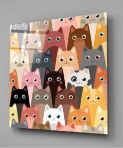 Alternative view of Abstracte Katten Glasschilderij