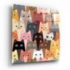 Abstracte katten Glasschilderij