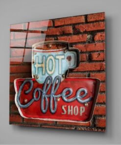 Alternative view of Hot Coffee Shop Glasschilderij