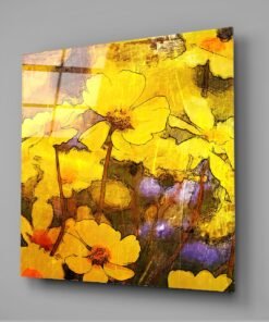 Alternative view of Gele Bloemen Glasschilderij