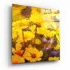 Gele Bloemen Glasschilderij