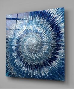 Alternative view of Blauwe Werveling Glasschilderij